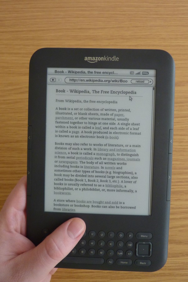 Wikipedia on the Kindle