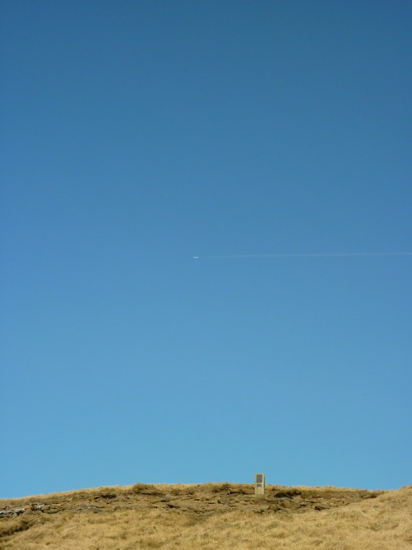 Crash memorial with plane overhead